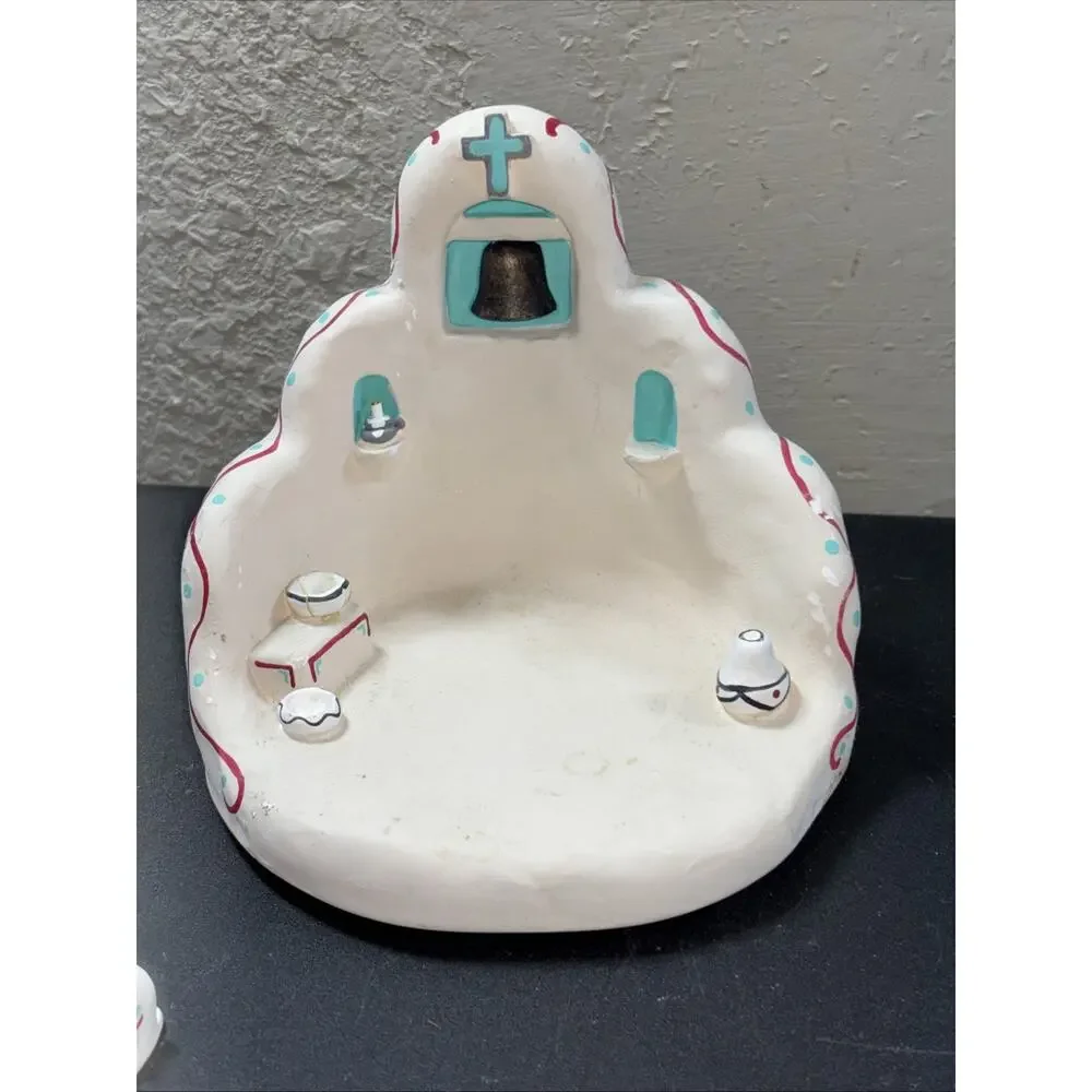 Vtg 90s Cleo Teissedre Southwest Mission/Christmas - Nativity Pottery Creche